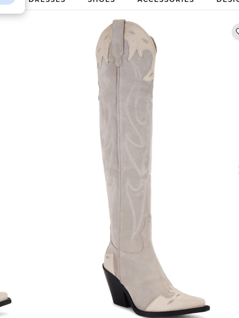 WILD WEST THIGH HIGH SUEDE LEATHER STATEMENT BOOTS BY FREE PEOPLE SIZE 40